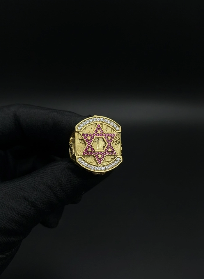 Anel Estrela de Davi rosa - 1