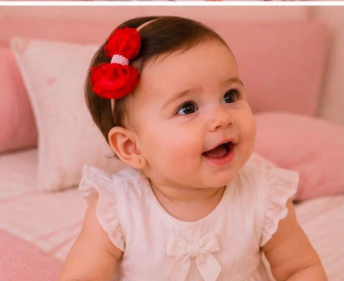 Tiara baby  em organza - 2