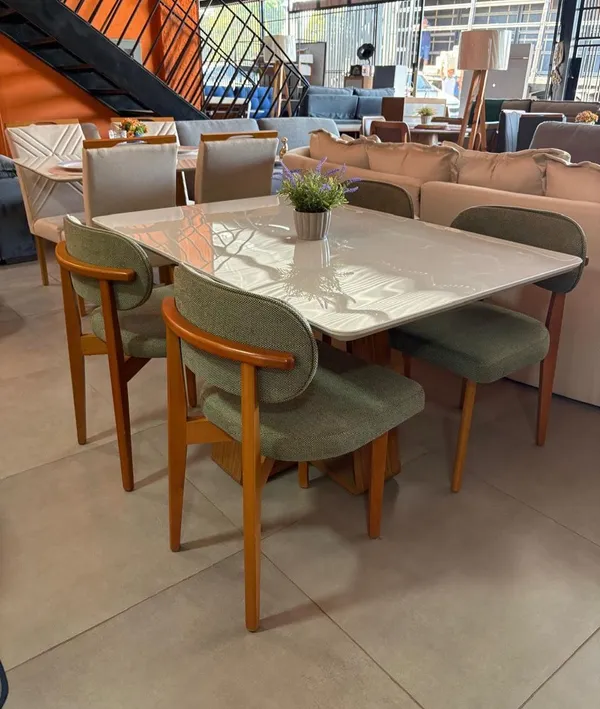 MESA ATLANTA 135 x 90 C/ 4 CADEIRAS SANTORINE