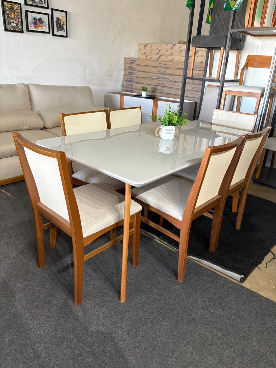 MESA BELA C/ 6 CADEIRAS CAPRI EM NADEIRA - 3