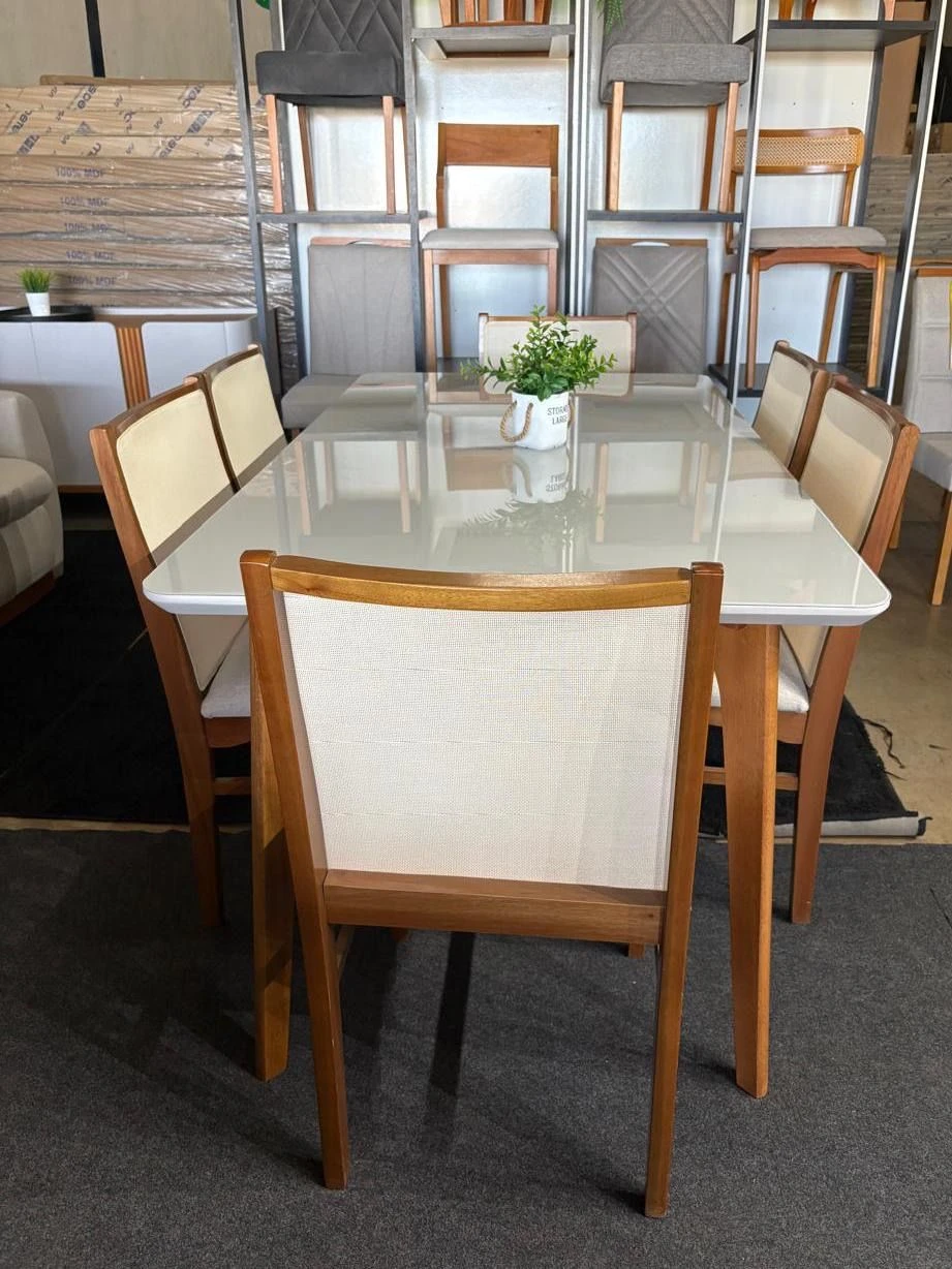 MESA BELA C/ 6 CADEIRAS CAPRI EM NADEIRA - 4