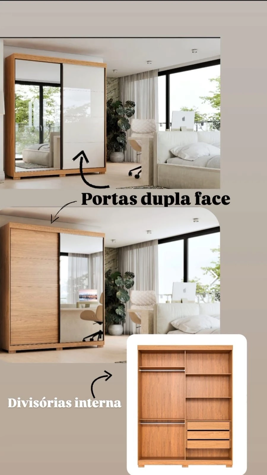GUARDA ROUPA SIERRA*( ROBEL)  100% MDF - 6