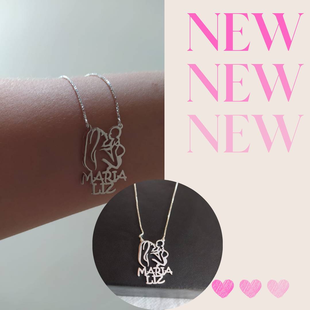 Colar personalizado mãe e filho 
