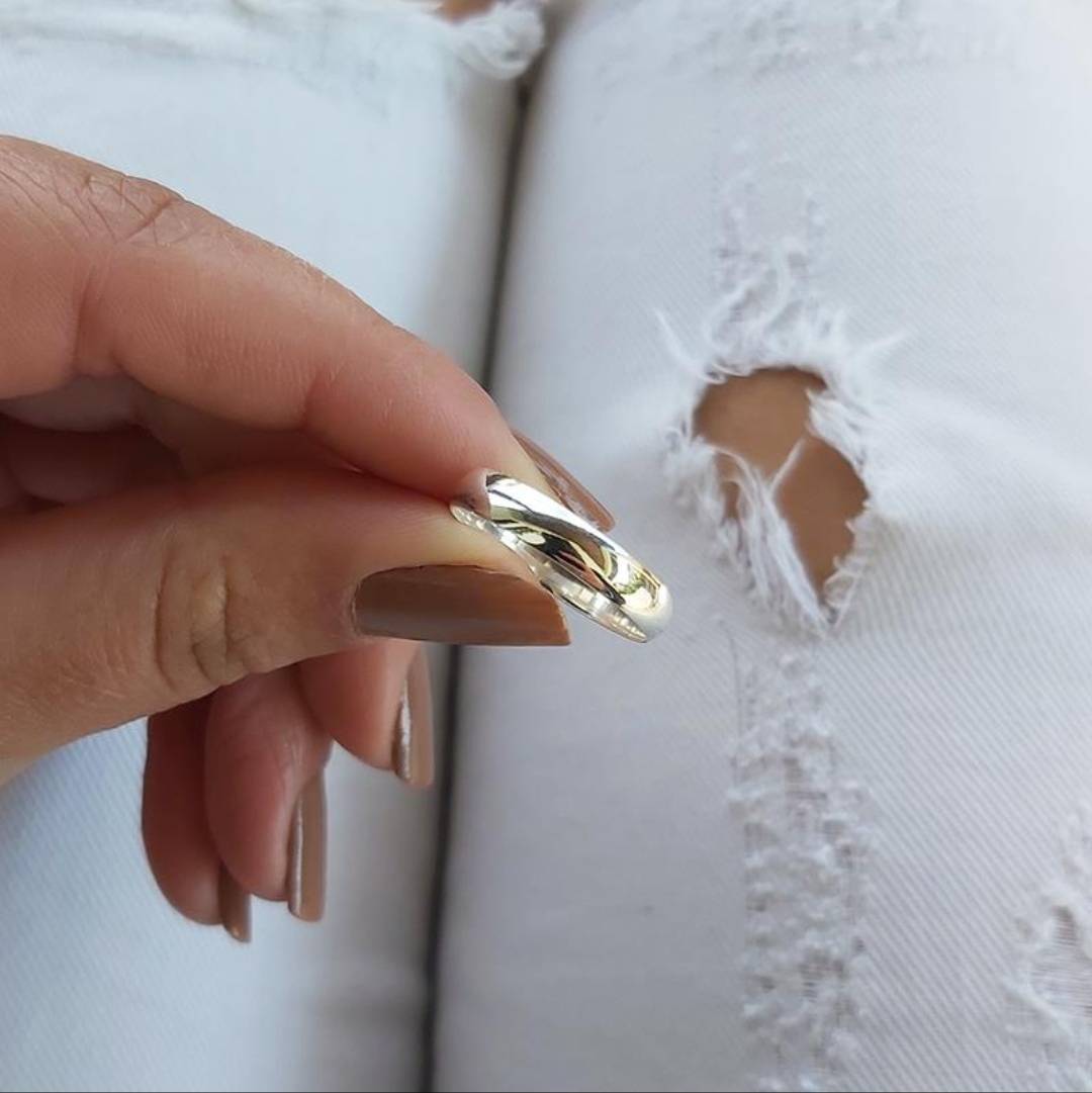 Aliança de prata 4MM