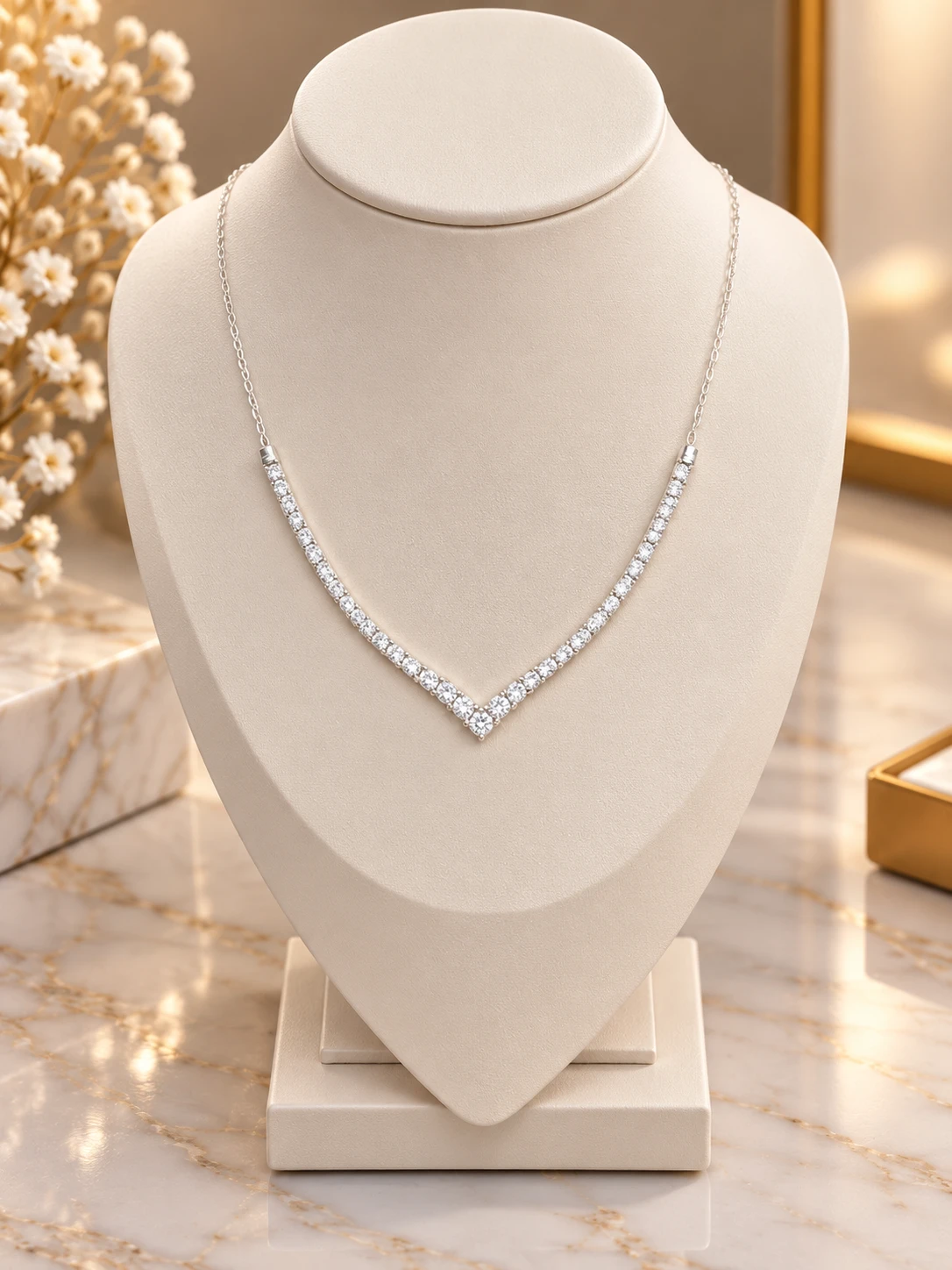 Choker  zircônia ma prata 925 - 1