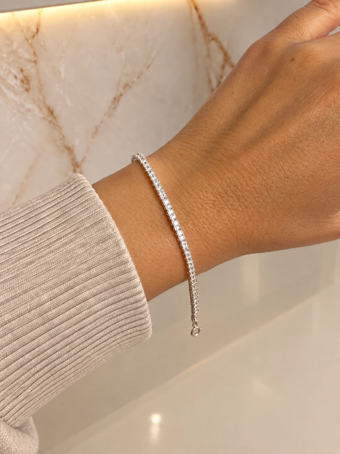 Pulseira Riviera cristal prata 925 - 1