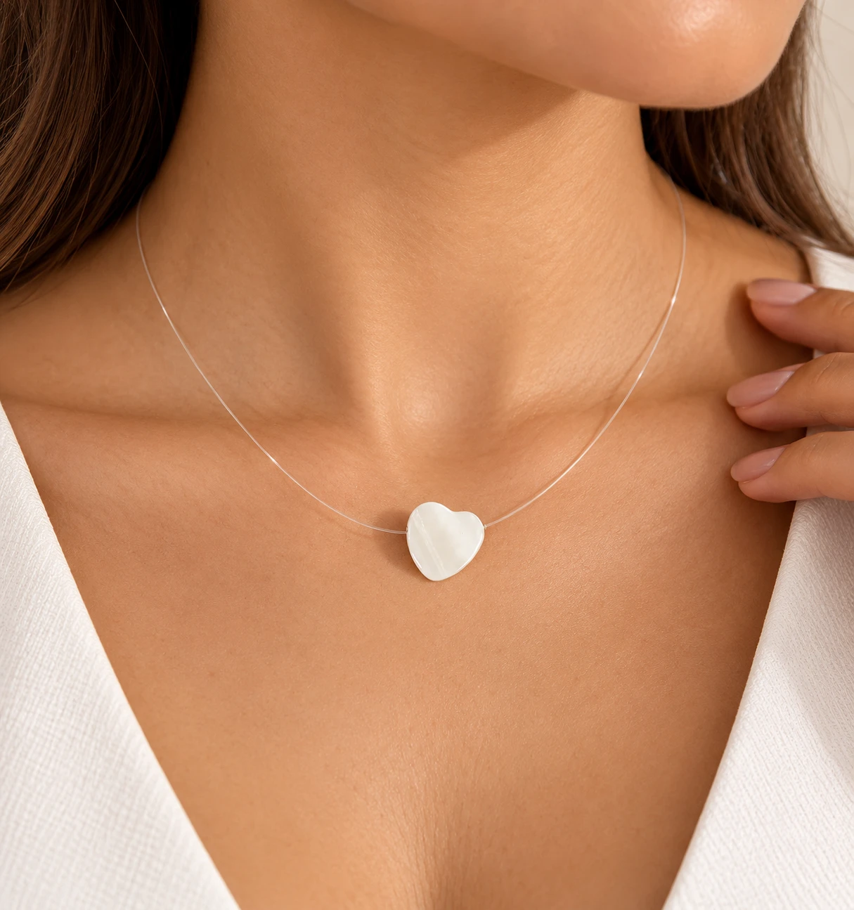 Gargantilha fio de nylon coração madre M - 3