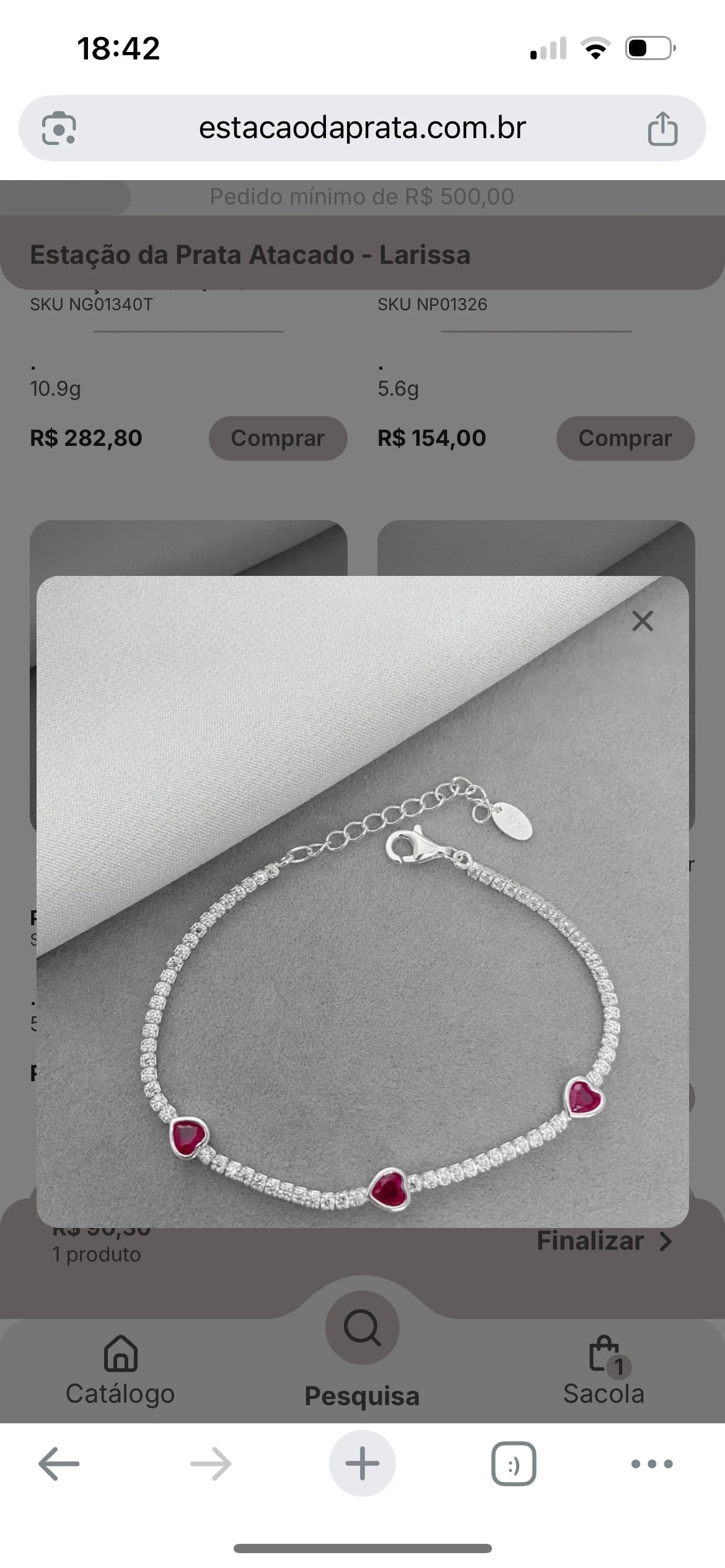 PULSEIRA RIVIERA 3 CORAÇÕES ROSA - 2