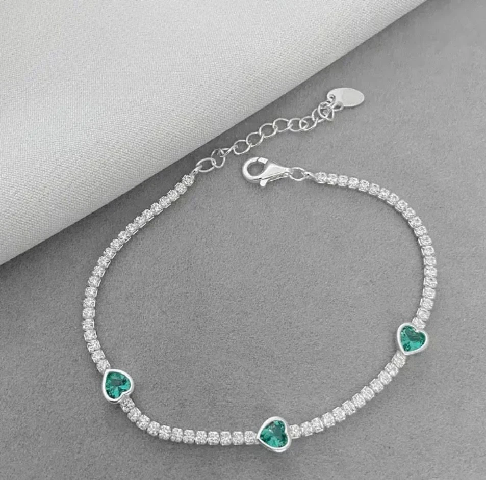 PULSEIRA RIVIERA 3 CORAÇÕES TURQUESA - 1