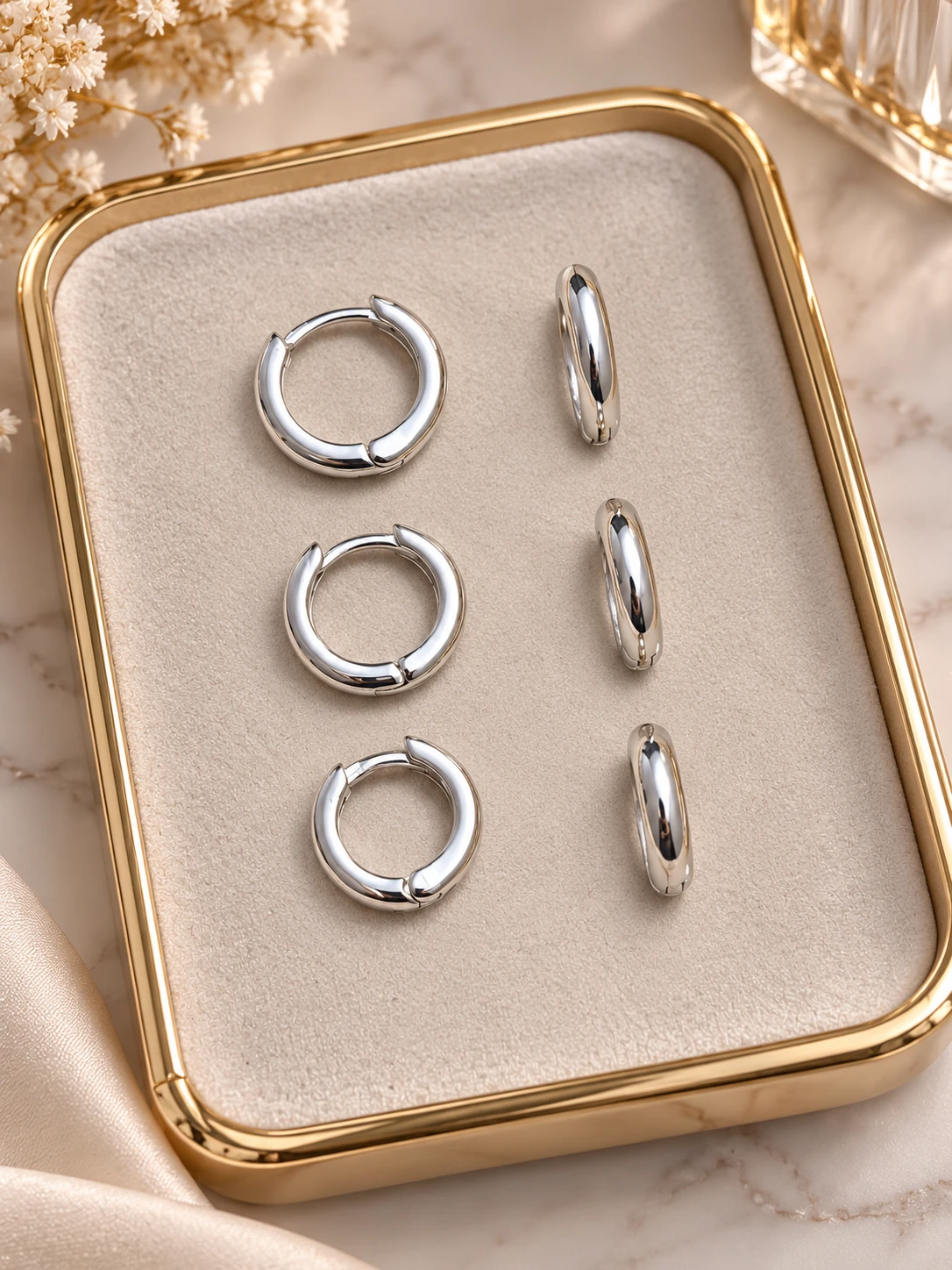 Trio argola click M Prata 925 - 1