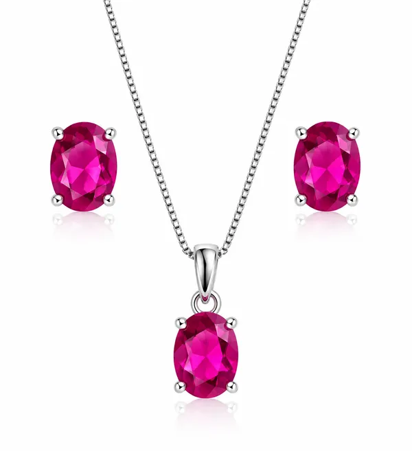 Conjunto Rosa em Prata 925