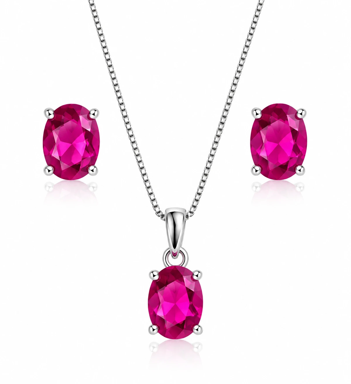 Conjunto Rosa em Prata 925 - 1