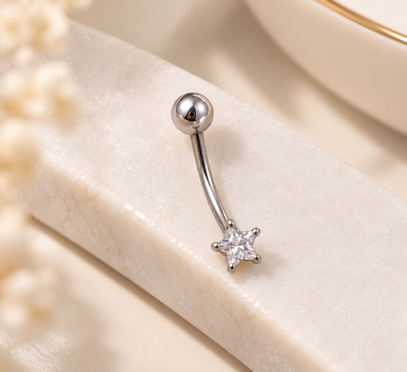 Piercing para umbigo em prata 925 - 2