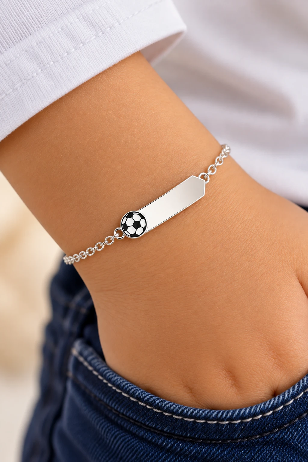 Pulseira plaquinha 14cm prata 925 - 2