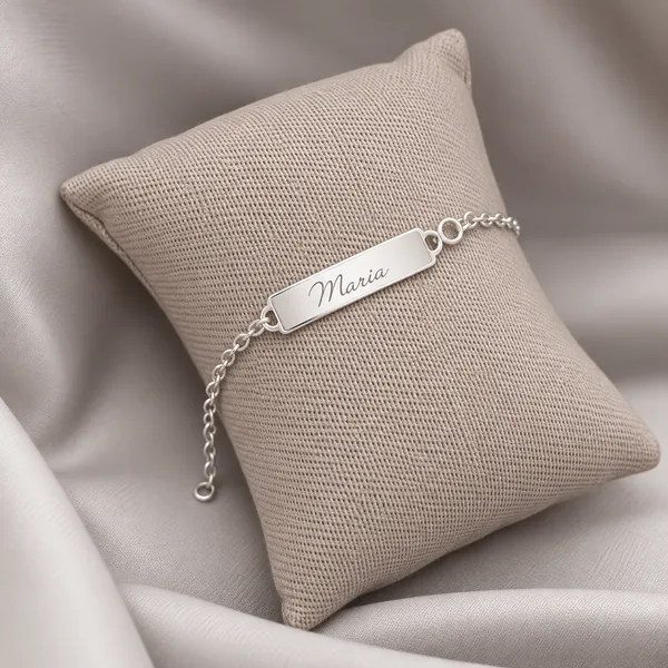 PULSEIRA PLAQUINHA INFINITO INFANTIL PRATA 925
