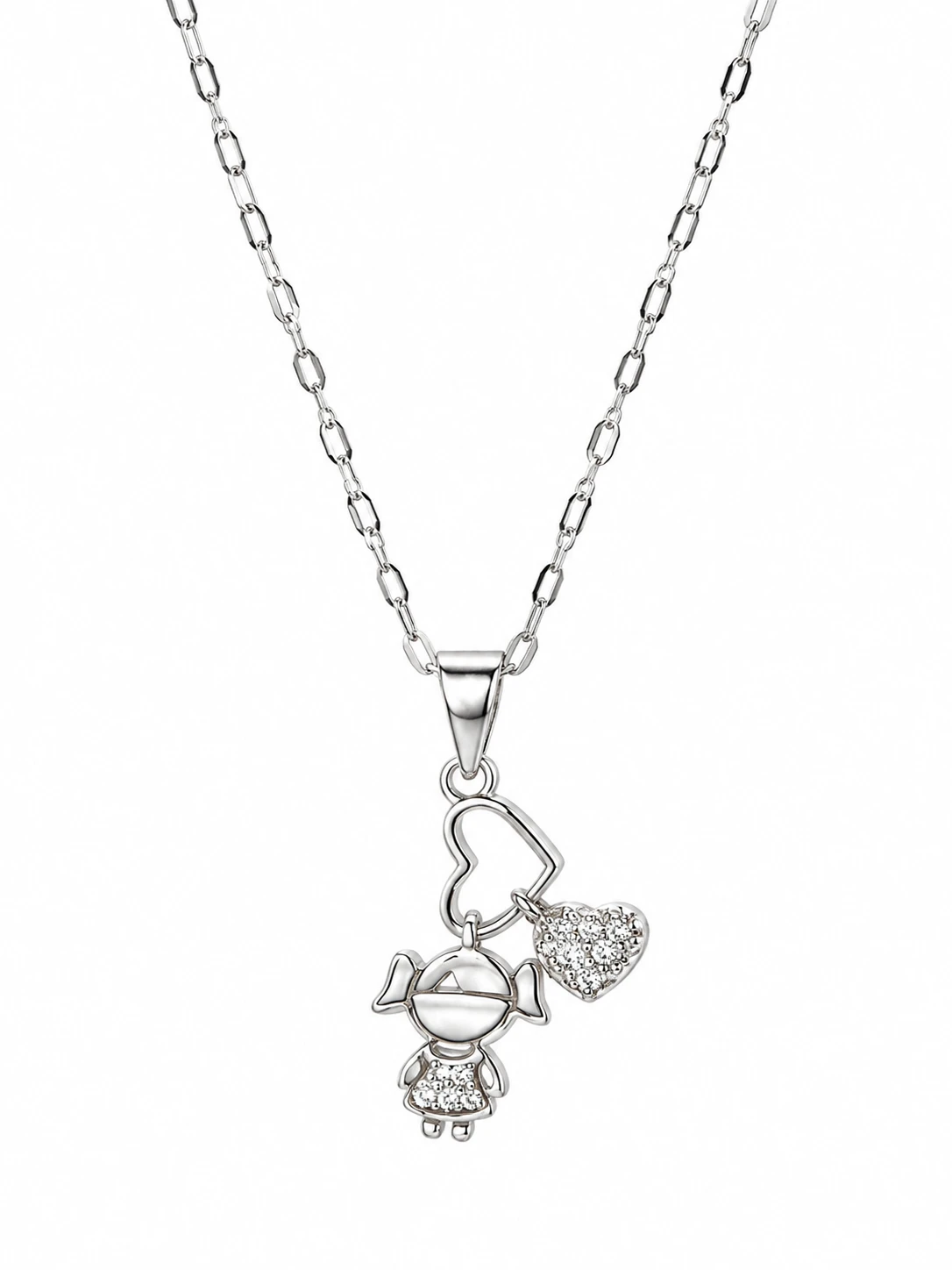Colar pingente menina em prata 925 - 1