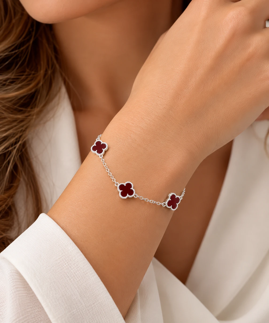 Pulseira 3 trevos em prata 925 - 2