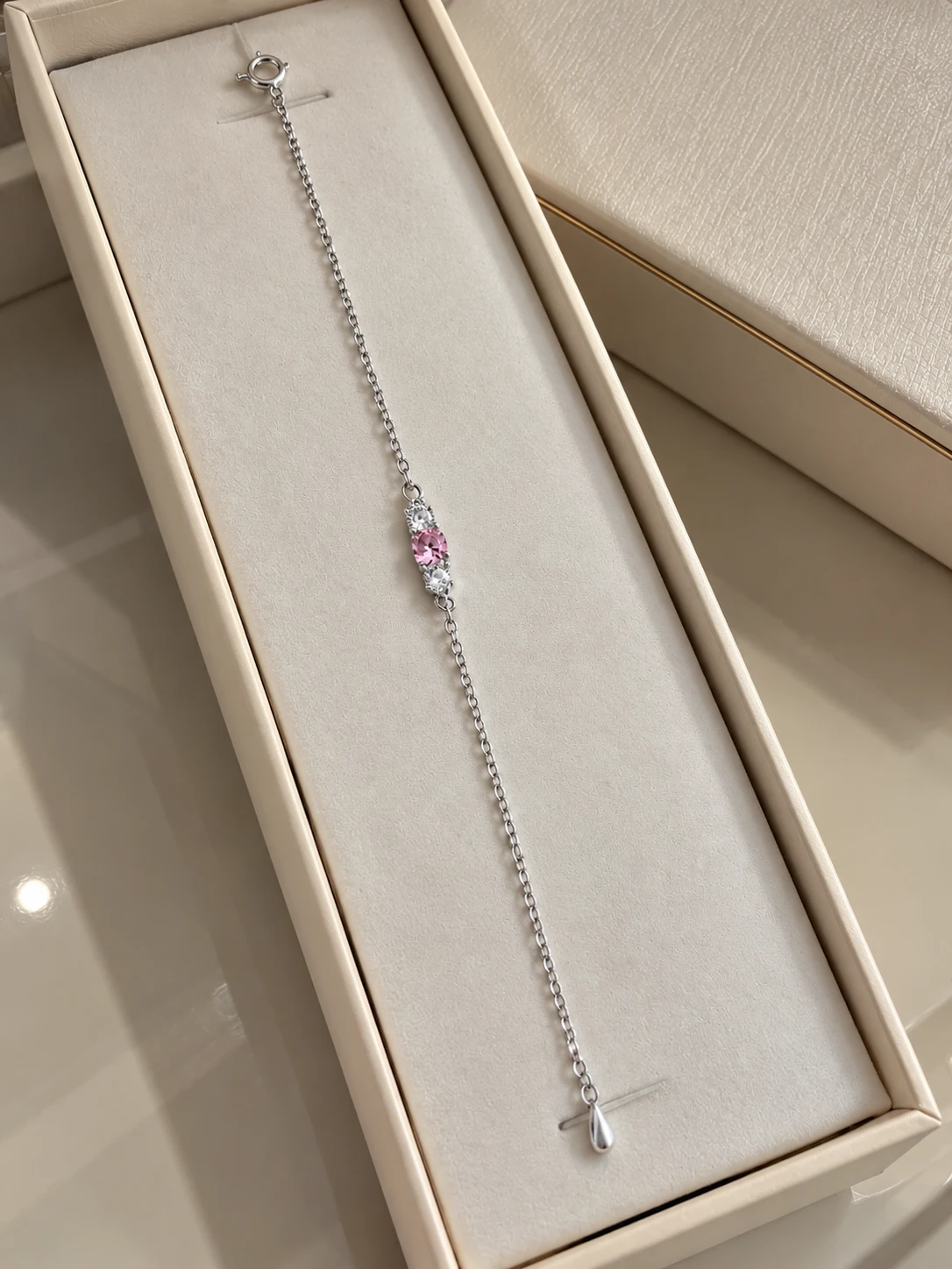 Pulseira com 3 zircônias em prata 925 - 1