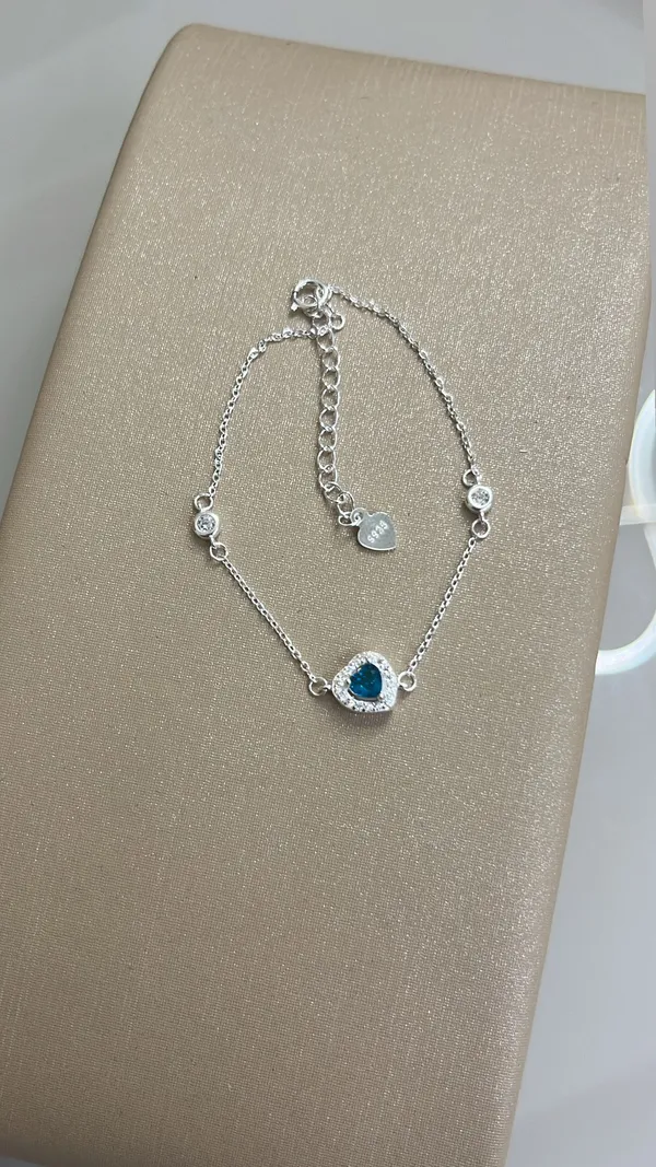 Pulseira coração em prata 925