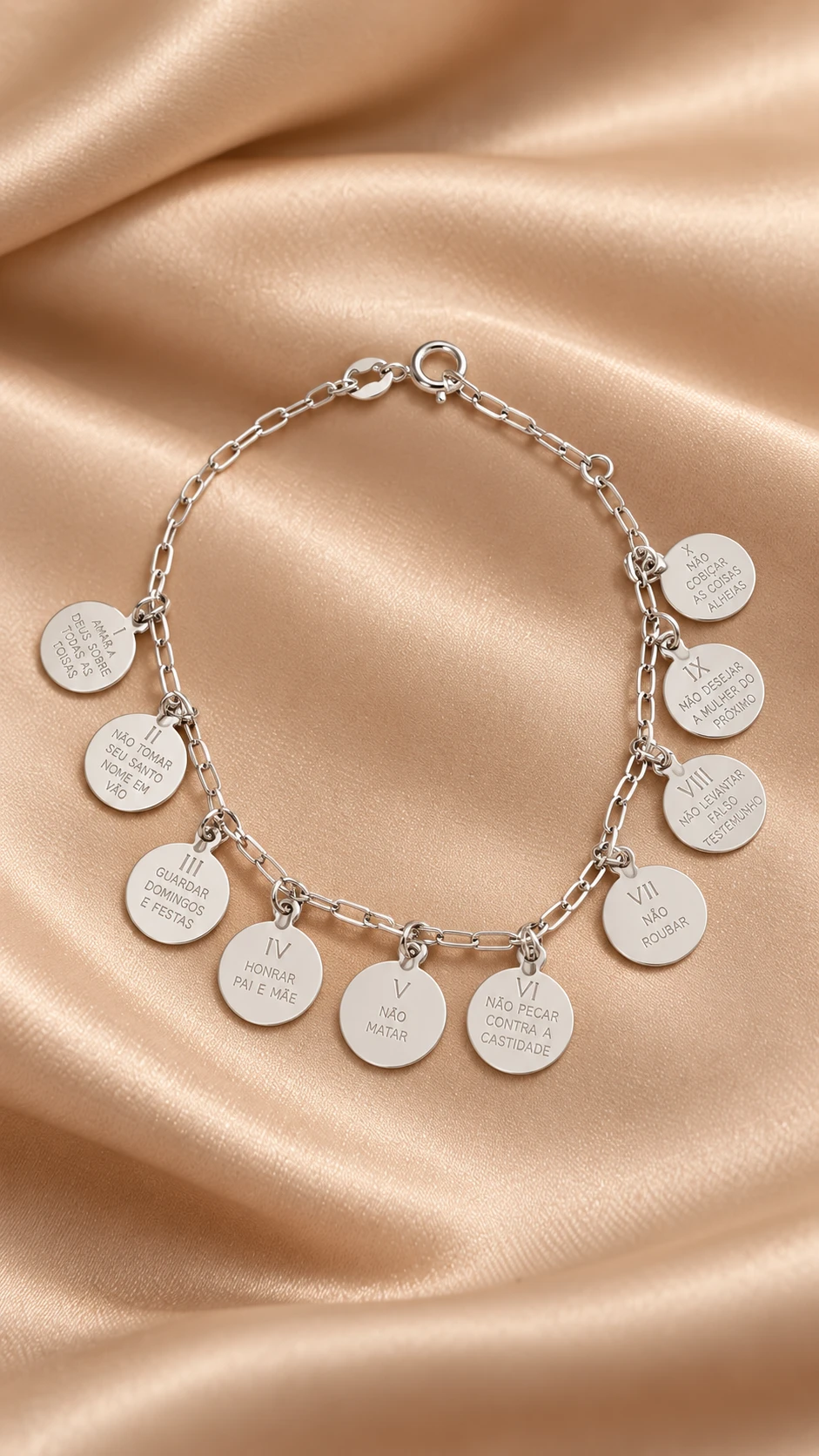 Pulseira 10 mandamentos em prata 925 - 1