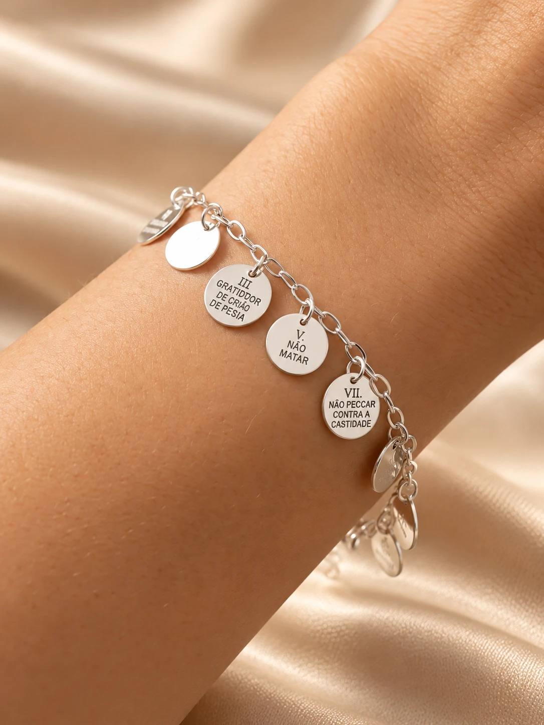 Pulseira 10 mandamentos em prata 925 - 2