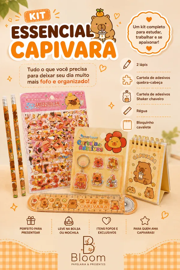 Kit essencial capivara