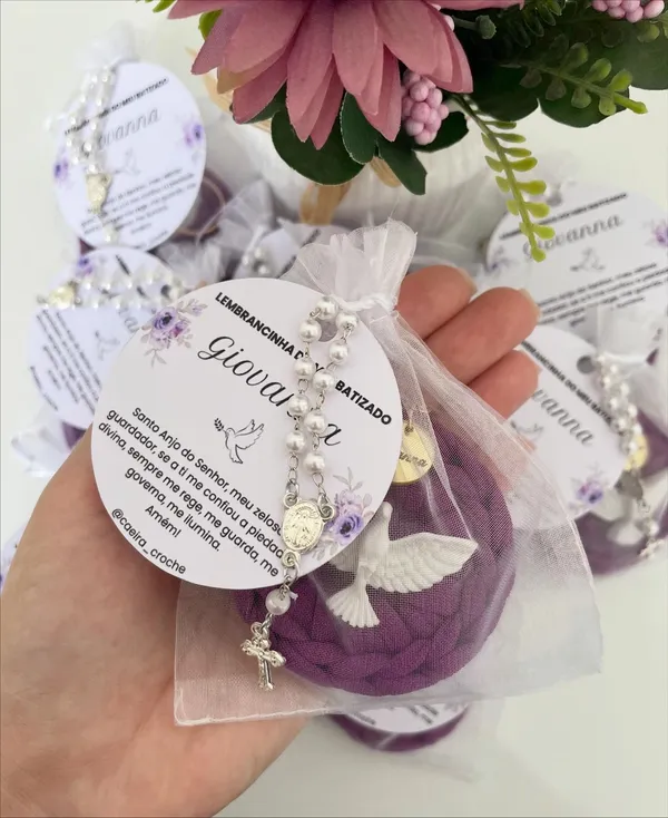 MODELO REDONDO- Mini terço+ organza - imagem 3