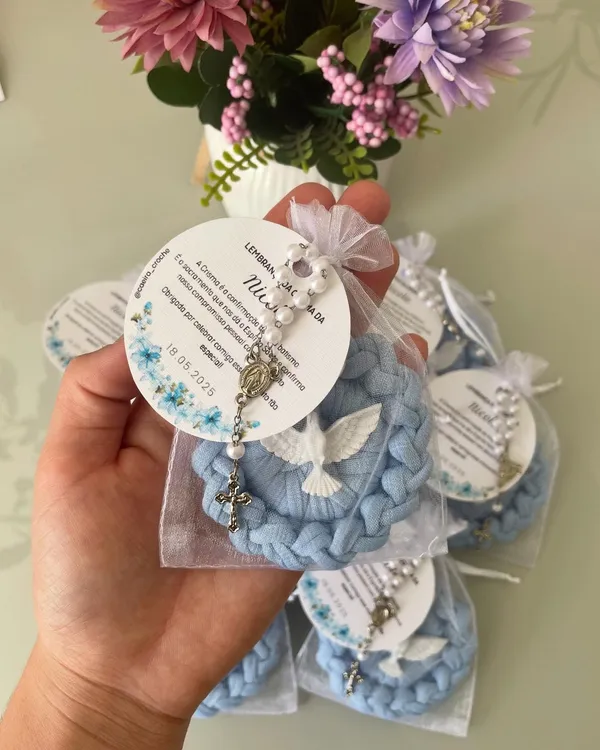 MODELO MEDALHA - Mini terço+ organza  - imagem 1