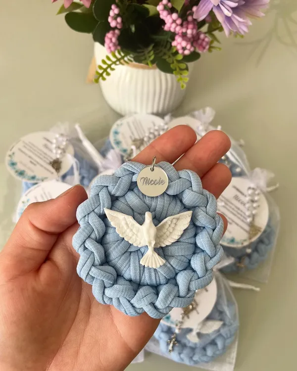 MODELO MEDALHA - Mini terço+ organza  - imagem 3