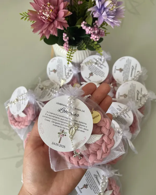 MODELO MEDALHA - Mini terço+ organza  - imagem 4