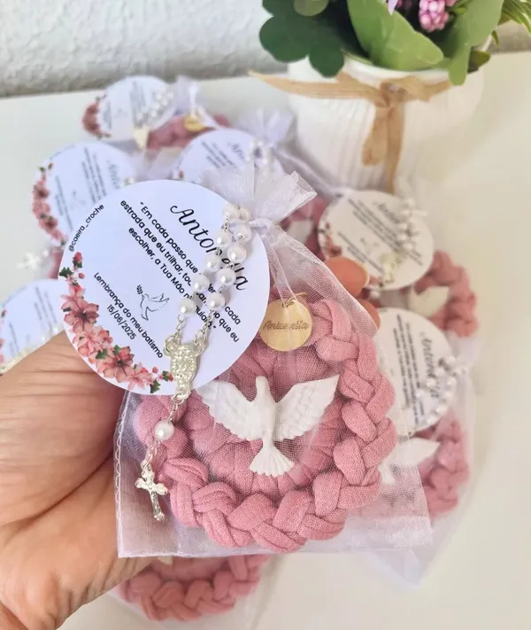 MODELO MEDALHA - Mini terço+ organza  - imagem 2