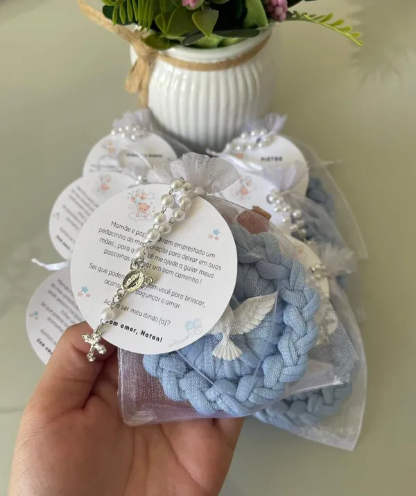 MODELO MEDALHA - Mini terço+ organza  - imagem 5