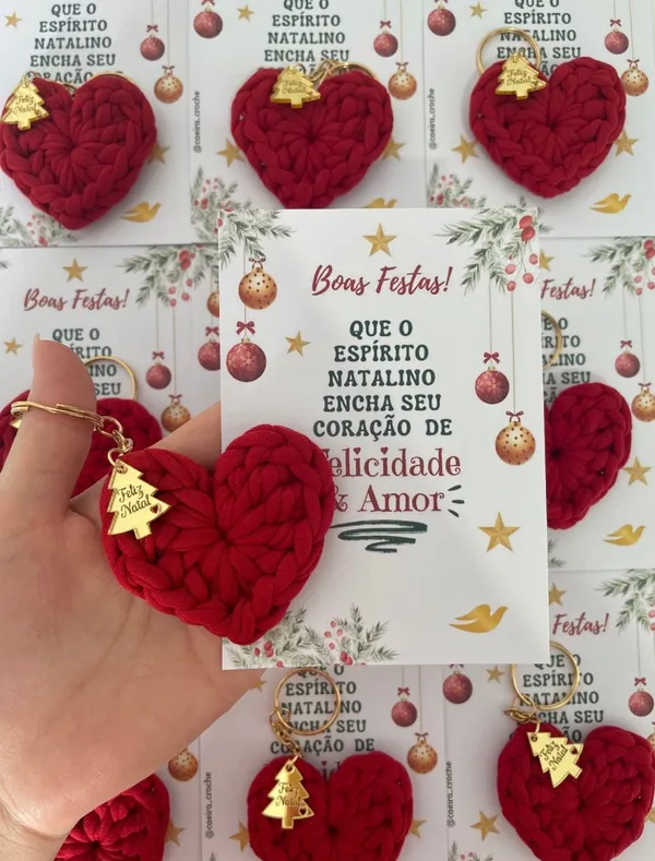 Lembrança Natalina - Coração com cartão maior - imagem 1