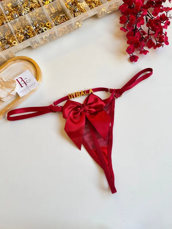 Calcinha personalizável Laço Vermelho