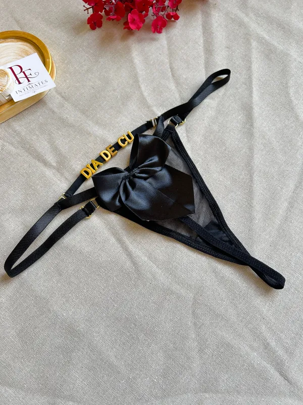 Calcinha personalizável Laço PRETO