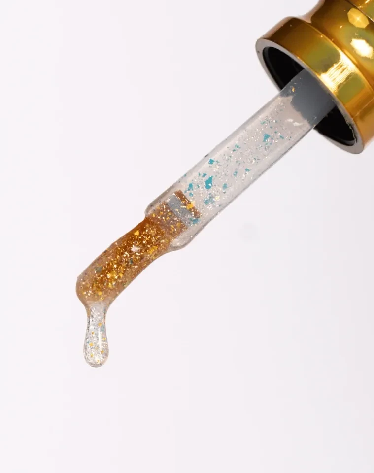 ✨ Top Coat Glitter Fofíneo Uze Nails 12ml – Flakes Dourados e Brilho Espelhado ✨ - 1