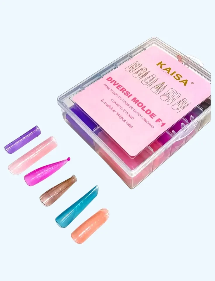 ✨ Molde F1 Kaisa 6 Formatos Sortidos – Alongamento Prático e Estrutura Perfeita para Unhas ✨ - 1
