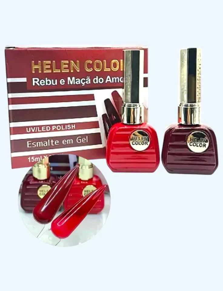 ✨ Kit Esmaltes Rebu  Maçã do Amor Helen Color 15ml – Vermelhos Intensos e Sofisticação para suas Unhas ✨ - 1