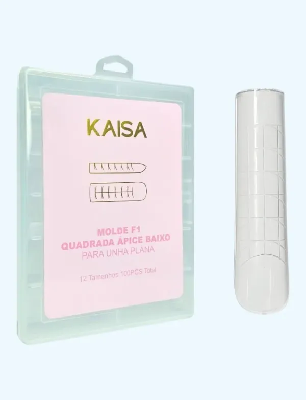 ✨ Molde F1 Kaisa Quadrado Ápice baixo Curvatura C Longo 120 Unidades – Alongamento Profissional com Estrutura Perfeita ✨