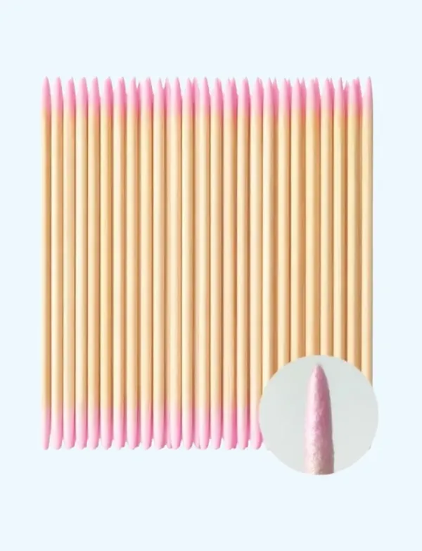 ✨ Palito Ponta de Algodão Duplo Rosa 10cm – Precisão e Higiene para Nail Design ✨