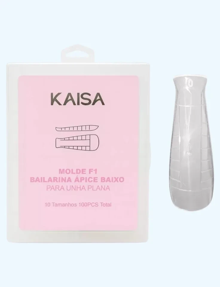✨ Molde F1 Bailarina Ápice Baixo Kaisa 100 Unidades – Alongamento Profissional com Estrutura Perfeita ✨ - 1