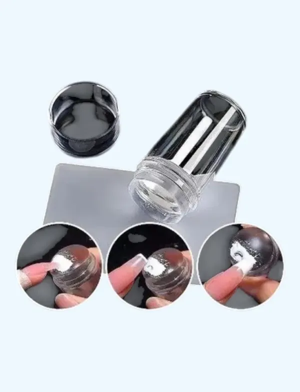 ✨ Kit Carimbo de Unha para Francesinha Silicone Transparente com Espátula – Praticidade e Precisão para Nail Design ✨