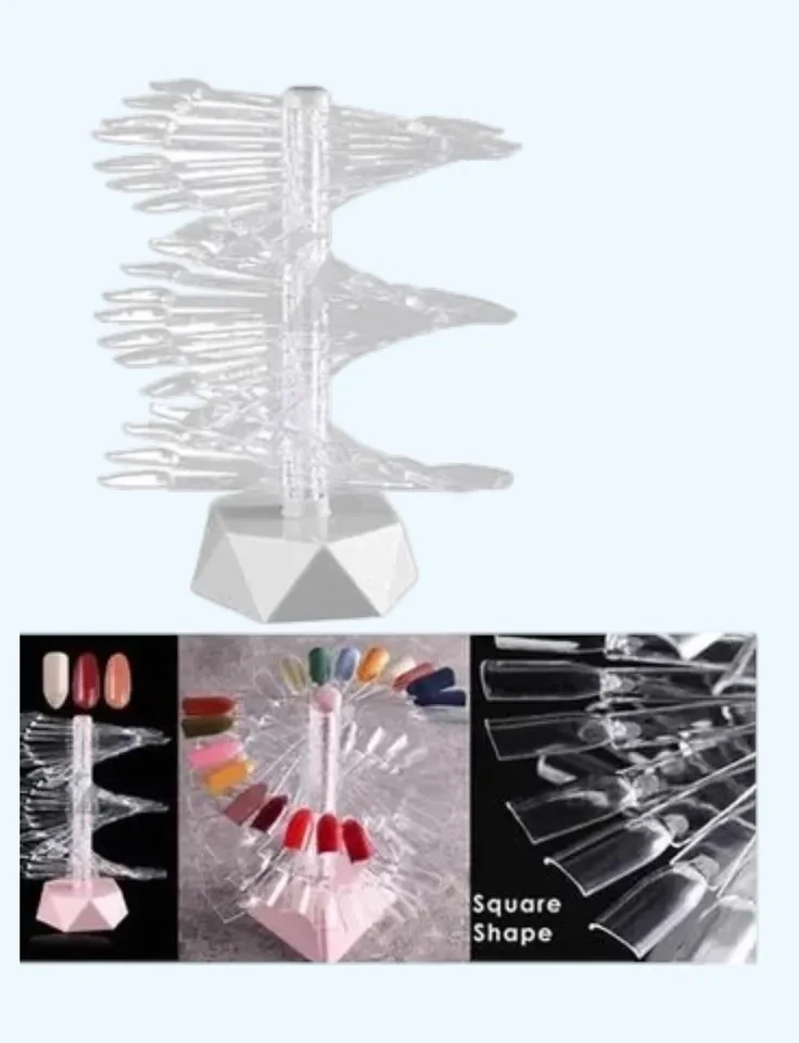 ✨ Expositor de Esmaltes com 60 Unhas Transparentes – Mostruário Profissional Espiral para Nail Design ✨ - 2