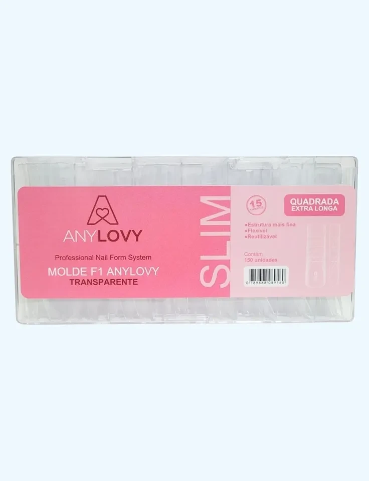 ✨ Molde F1 Slim Quadrada Extra Longa Anylovy Zero Milímetro 150 Unidades – Alongamento Extremo com Precisão e Acabamento Profissional ✨ - 1