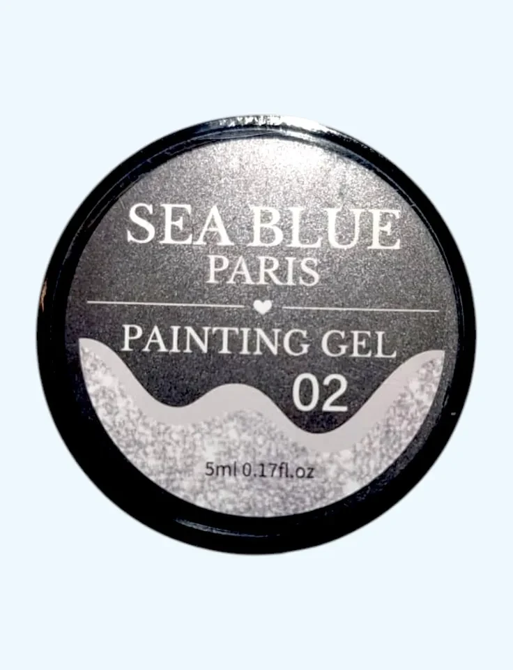 ✨ Paint Gel Sea Blue Silver (Prata) – Alta Pigmentação e Precisão para Nail Art Profissional ✨ - 1