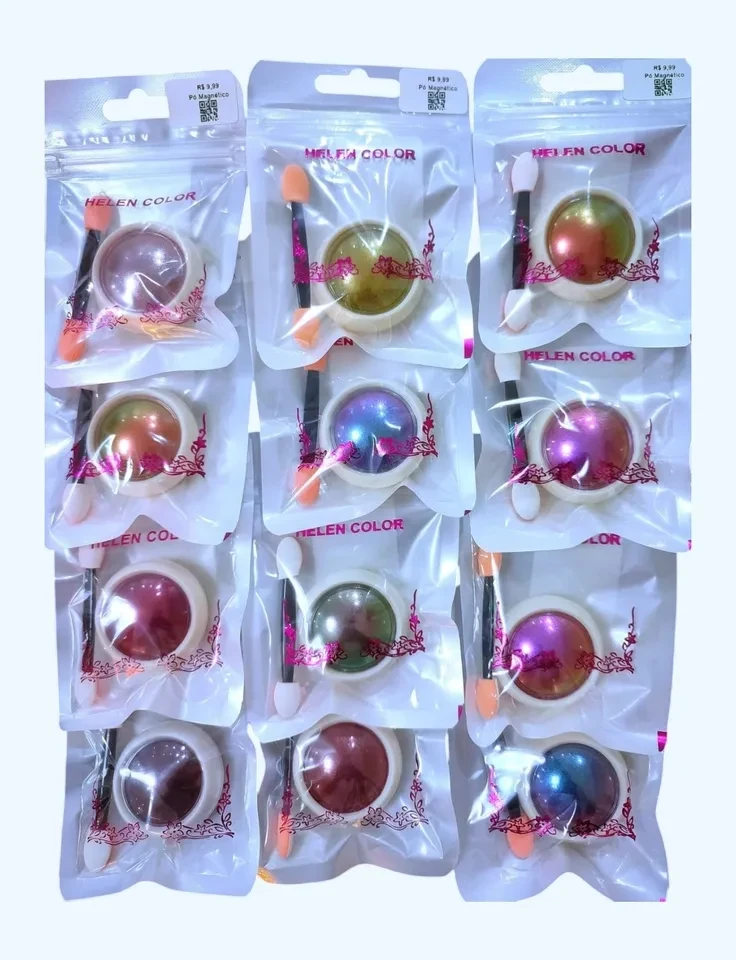 ✨ Pó Chromo Magnético Helen Color – Efeito Espelhado e Nail Art Profissional - 1