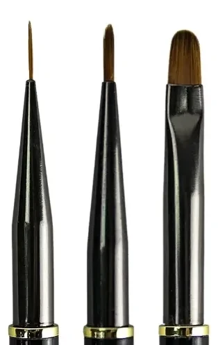 🖌️ Kit 3 Pincéis Nail Art Língua de Gato com Tampa - 1