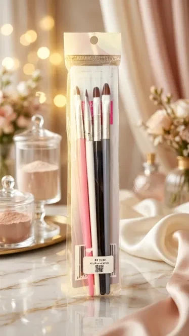 🖌️ Conjunto de Pincéis Língua de Gato para Nail Designer - 1