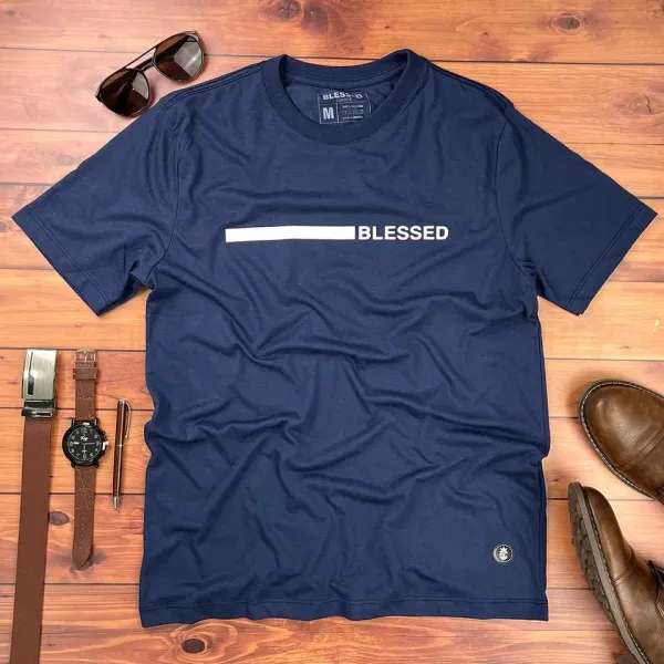 Camiseta Masculina Blessed Azul 