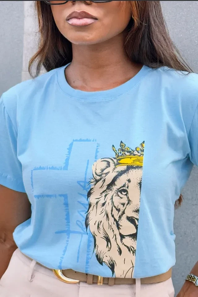 T-Shirt Cruz Jesus Leão de Judá  - 1
